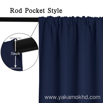 63 Inch Long Navy Blue Blackout Curtains